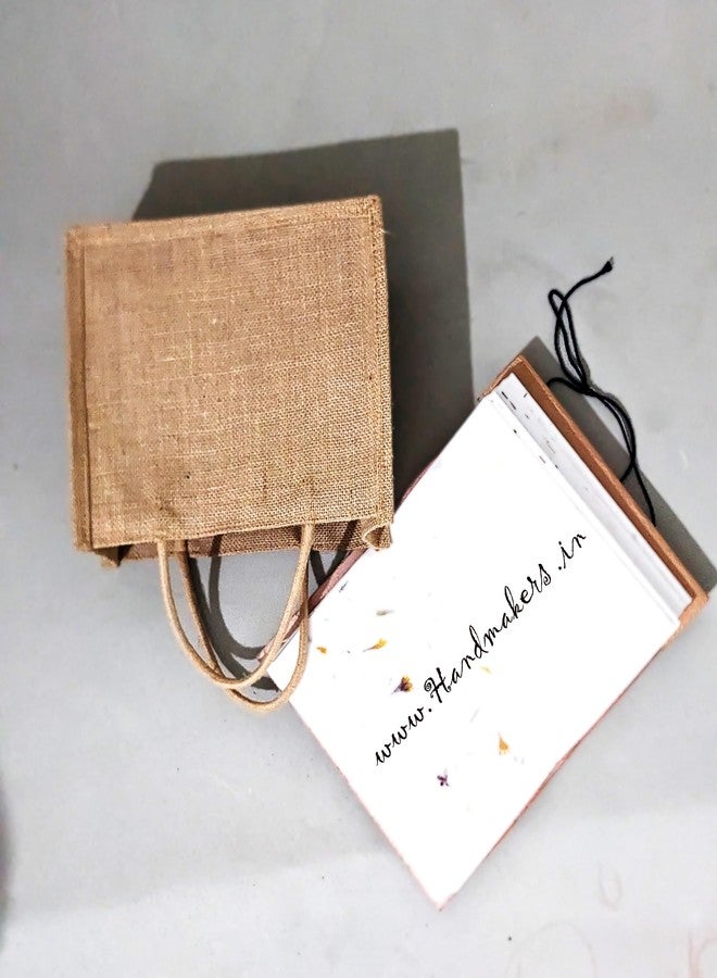 Handmakers Diwali Return Gift Jute Bags 8X10 Inch Pack of 6 - Image 5
